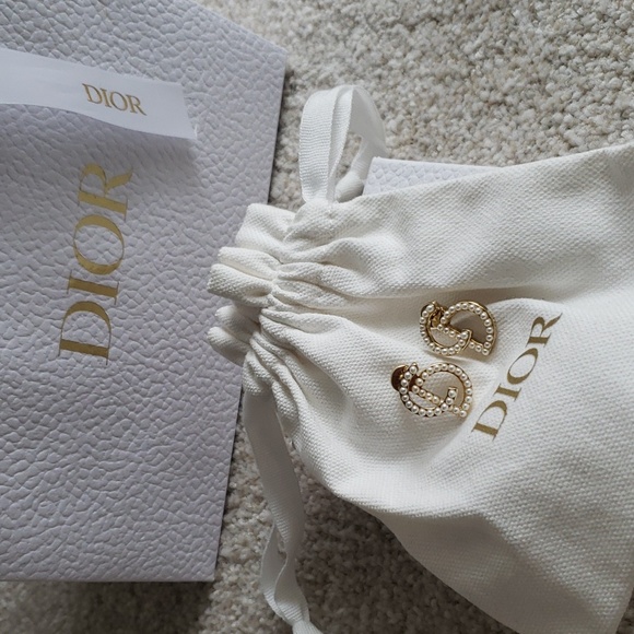 Dior Jewelry - Christian Dior pearl CD earrings gold tone posts